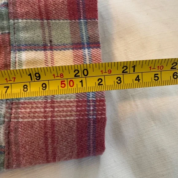 EUC Plaid Hooded Button-Up Shirt Jacket in Rust & Mint XL - Picture 10 of 10